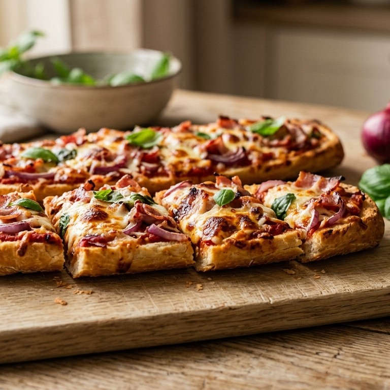 Pizza stokbrood met spek