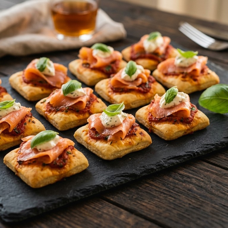 Pizzahapjes met zalm