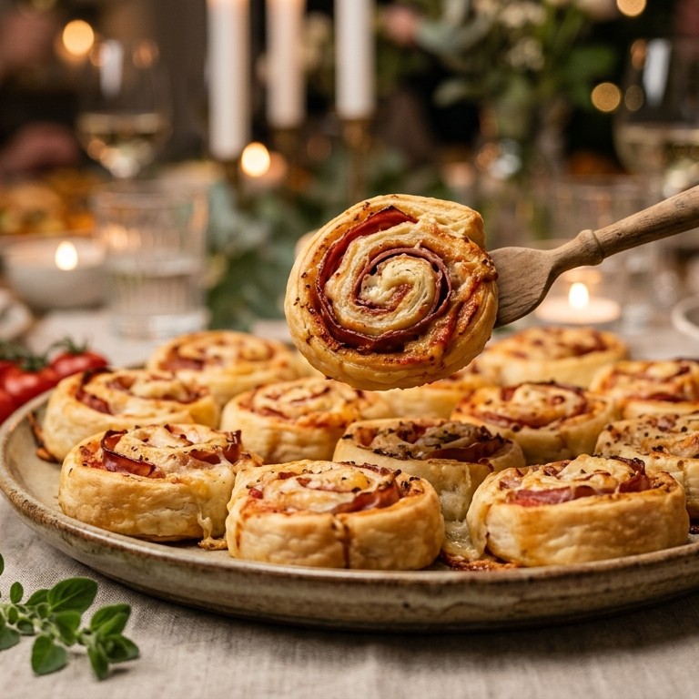 Pizzarolletjes met parmaham voor buffet