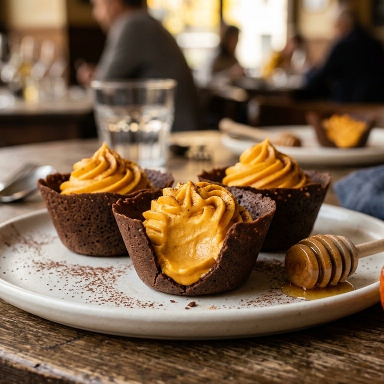 Pompoencréme in chocoladecoupes