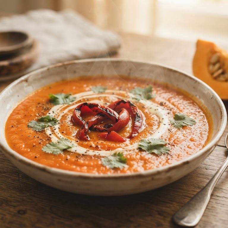 Pompoensoep met paprika