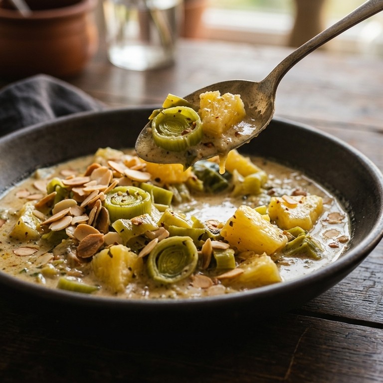 Prei met ananas en kokos