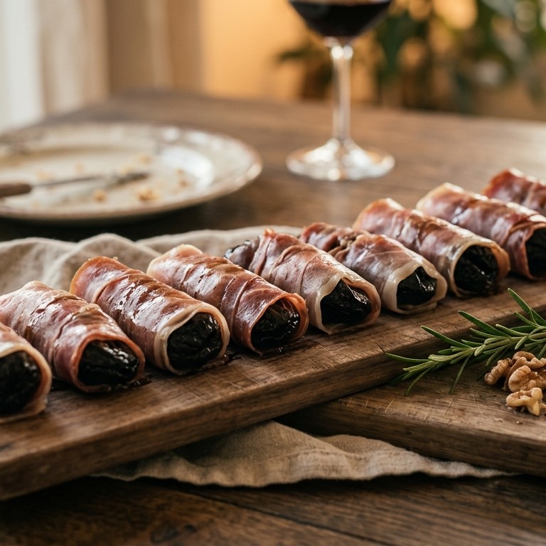 Pruimen prosciuttorolletjes