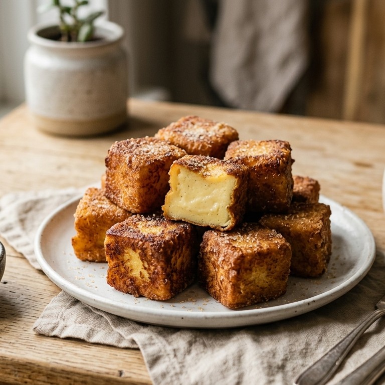 Puddingblokjes met een suikerkorstje