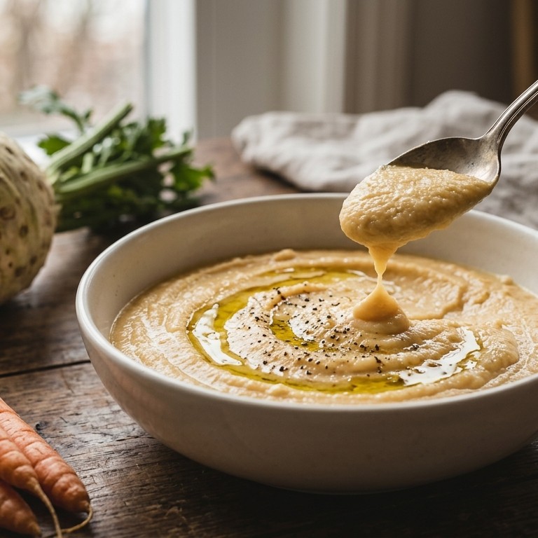 Puree van knolselderij en wortel