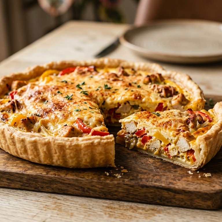 Quiche kip en paprika