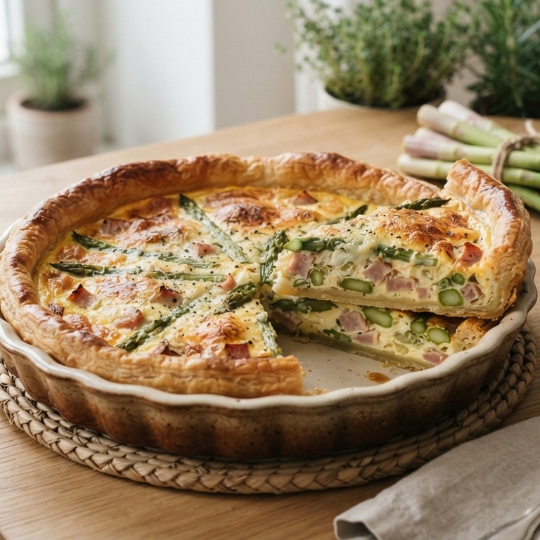 Quiche met ham en asperges