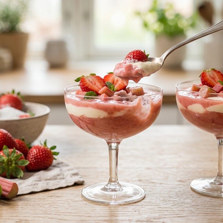 Rabarbercompote met aardbeien