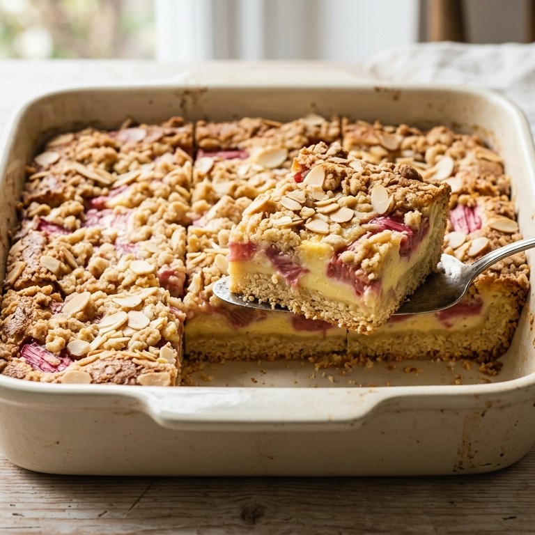 Rabarberkoek met amandelen