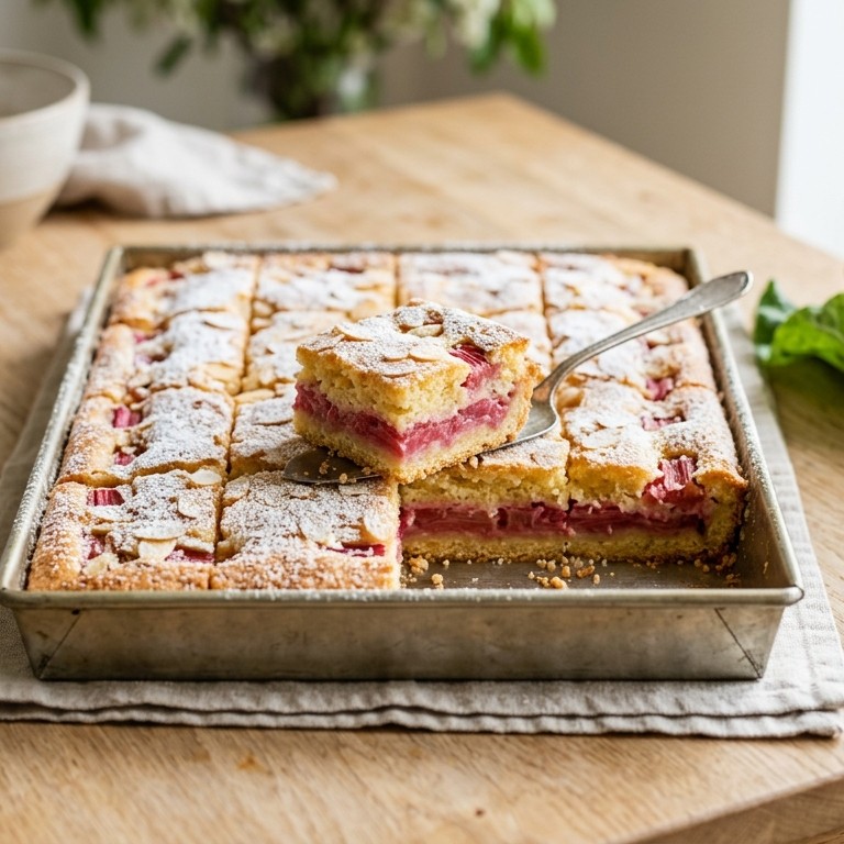 Rabarberkoek met amandelen