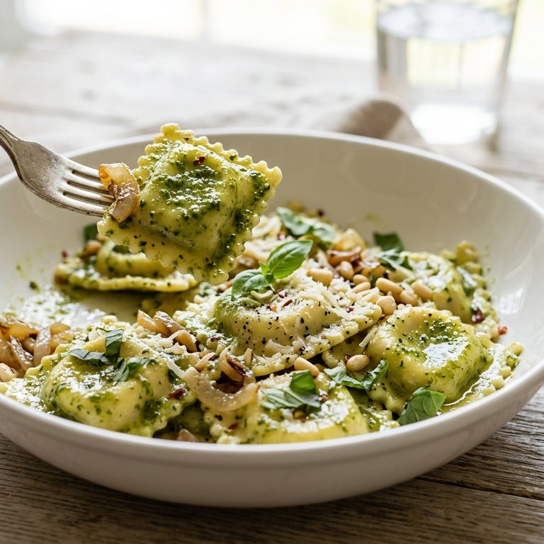 Ravioli met pesto