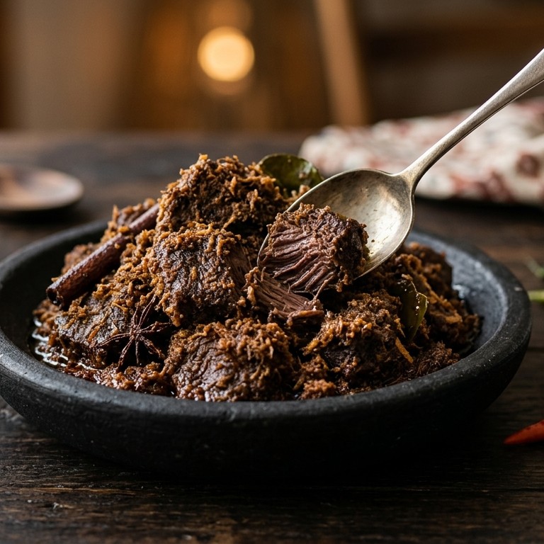 Rendang Padang (zoet rundvlees)