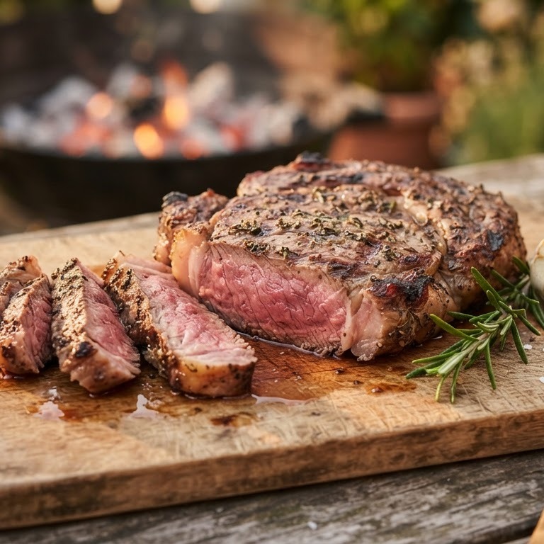 Ribeye van de bbq