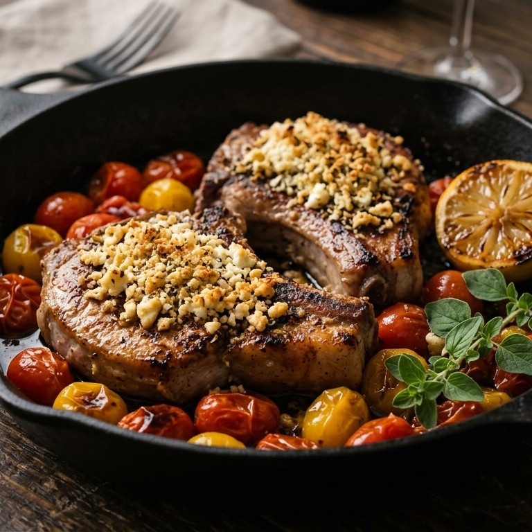 Ribkarbonade met feta-kruim