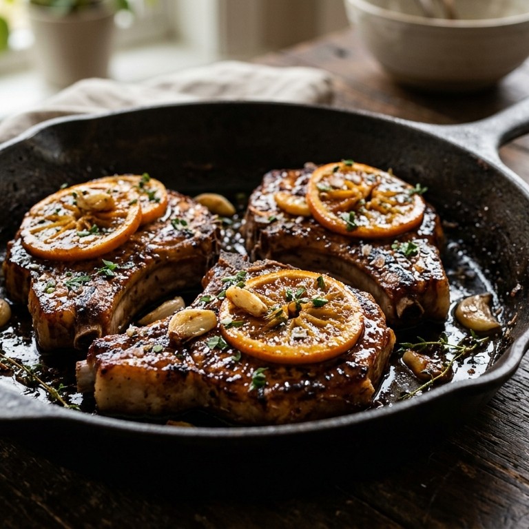 Ribkarbonade met sinaasappel
