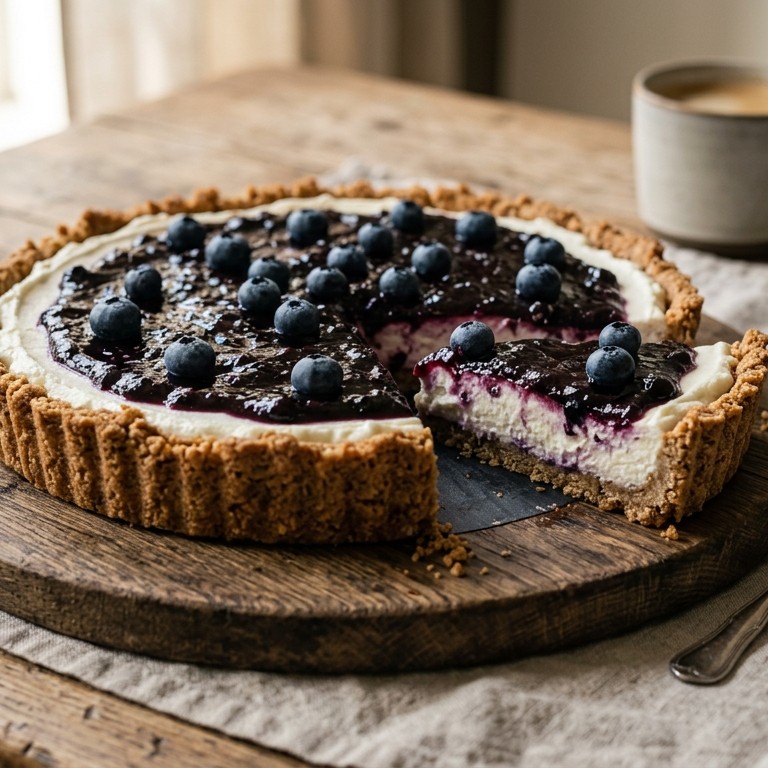 Ricotta-bosbessentaartje