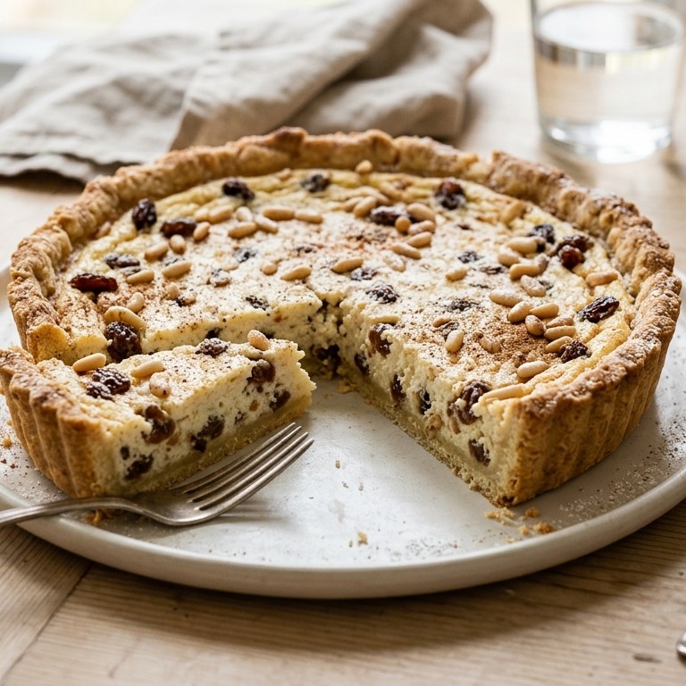 Ricottataart met rozijnen en marsala