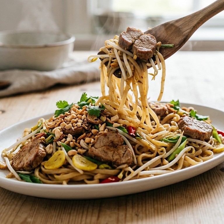 Rijstmie met Varkensvlees