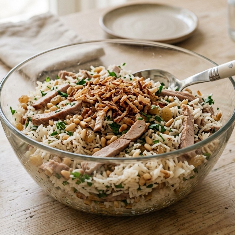 Rijstsalade met fricandeau