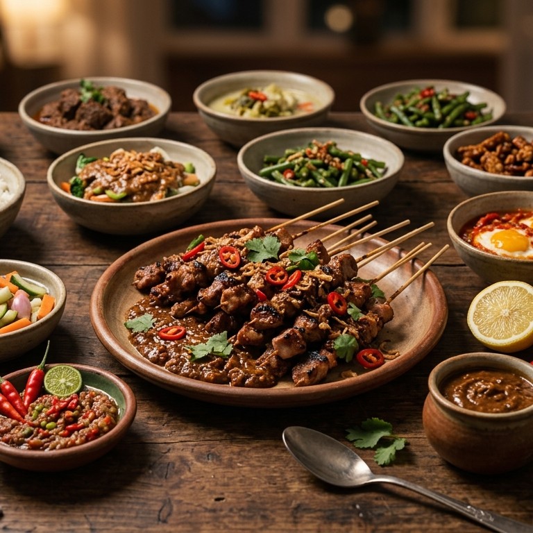 Rijsttafel met varkenssaté