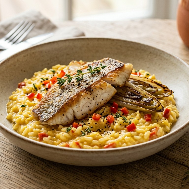 Risotto met witlof en tilapiafilet