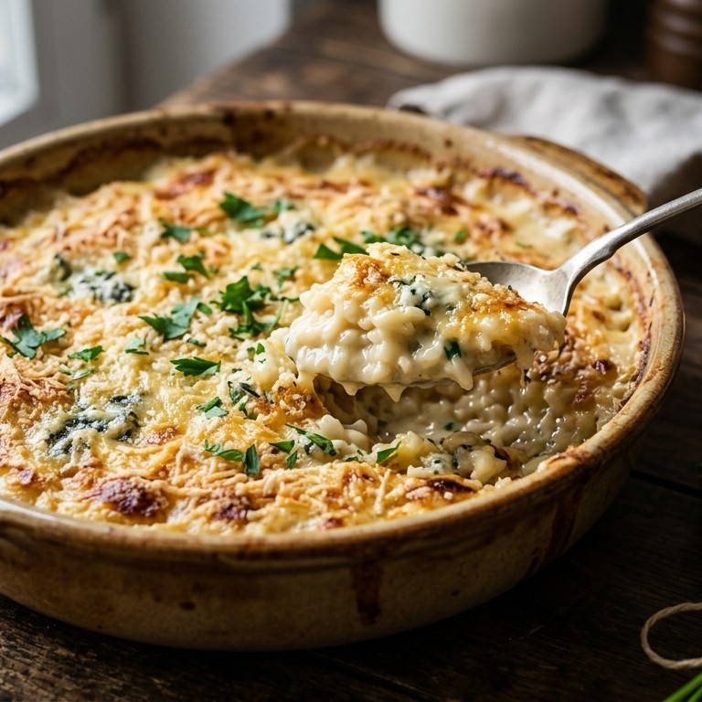 Risottogratin met Boursin au roquefort