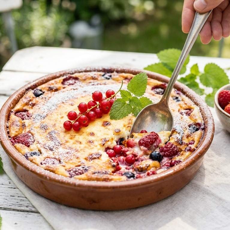 Rode vruchten met kwarkgratin