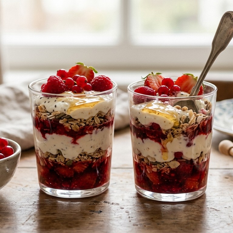 Rode vruchten met roomyoghurt