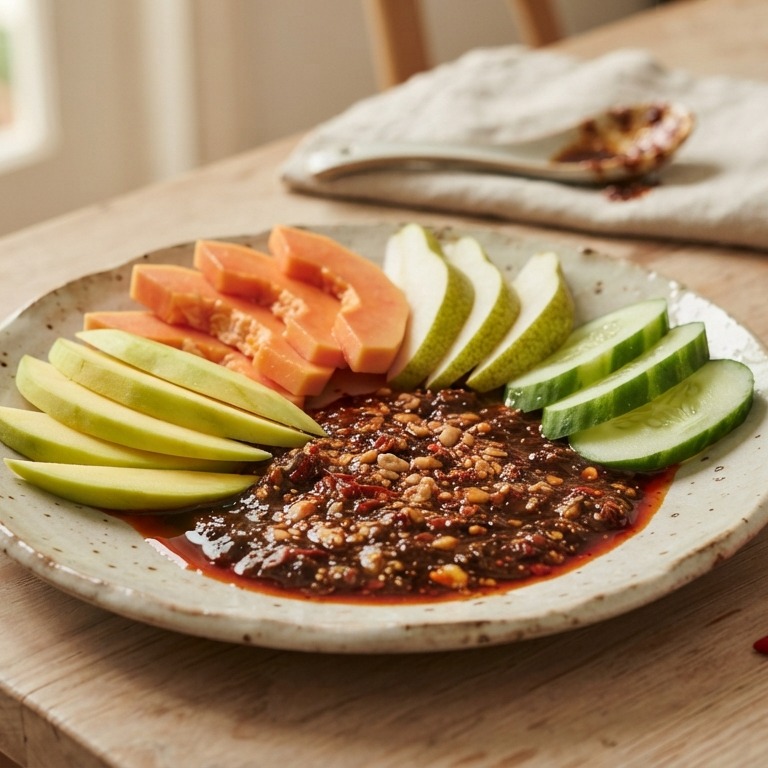 Roedjak met saus (pittige vruchten)
