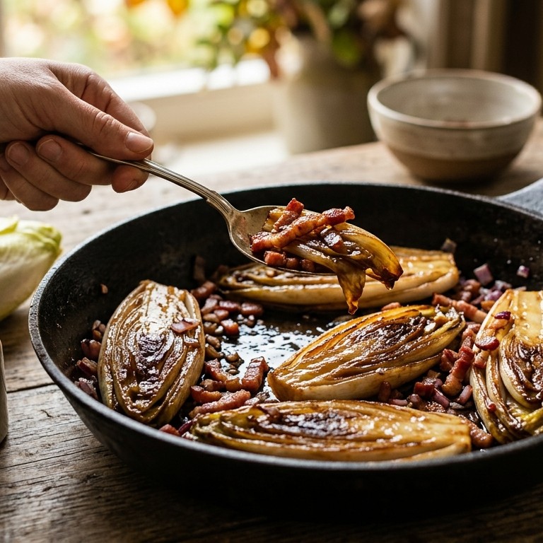Roerbakken witlof met balsamico