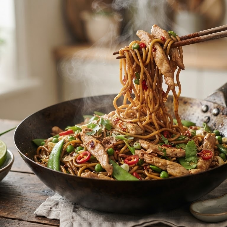 Roerbakmie met kalkoen