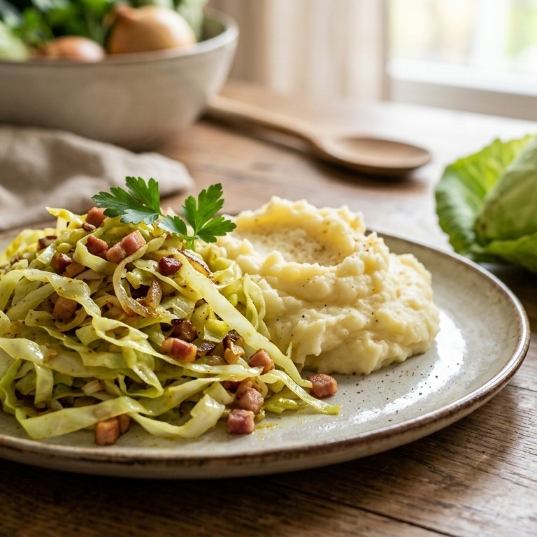 Roerbakspitskool met aardappelpuree