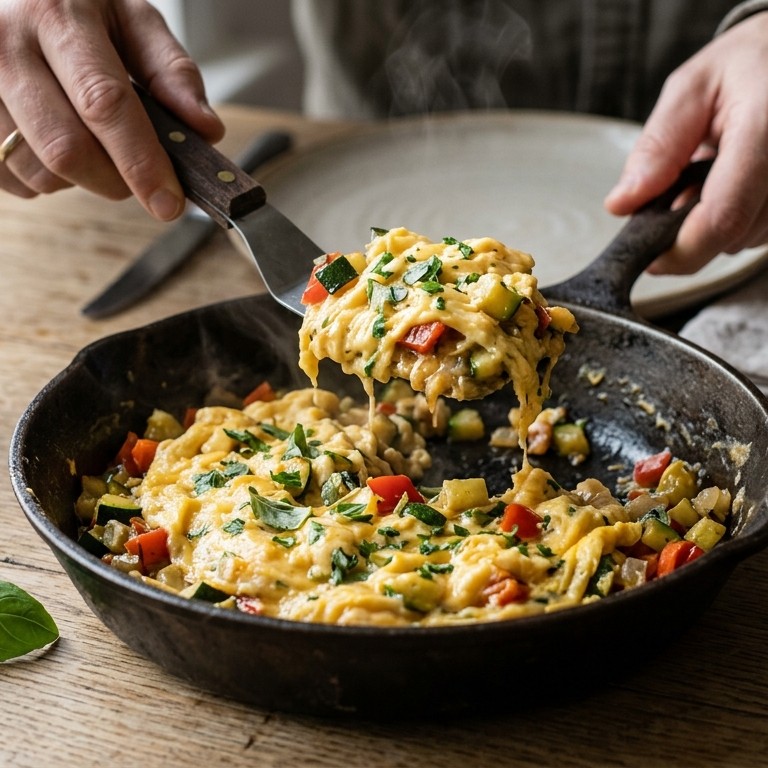 Roerei met Italiaanse groenten