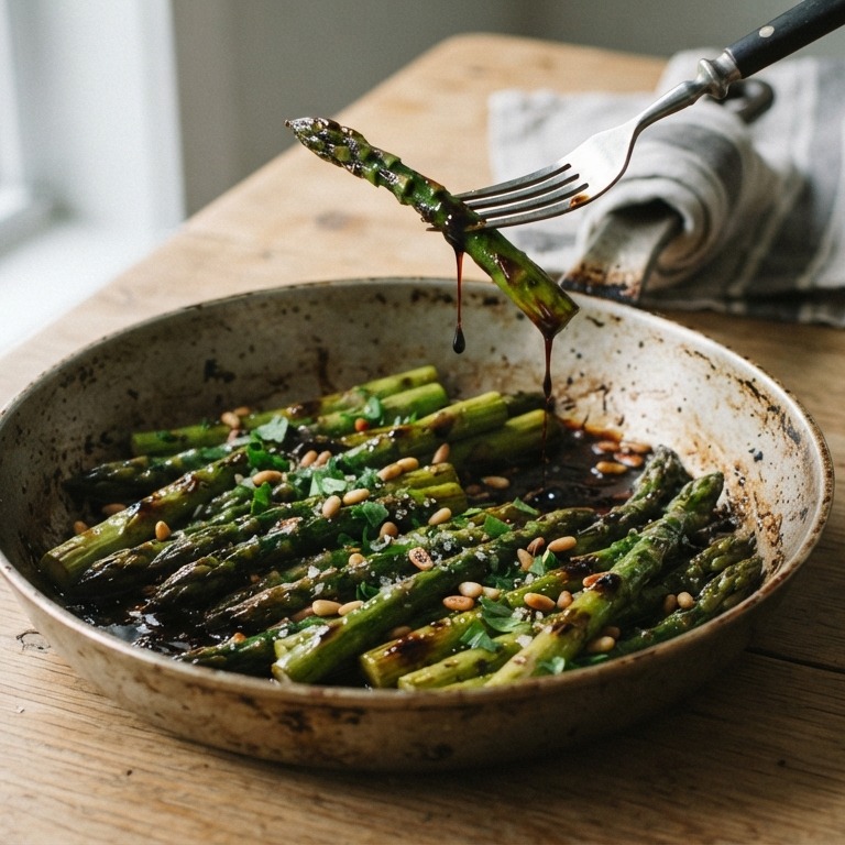 Roergebakken asperges in balsamico