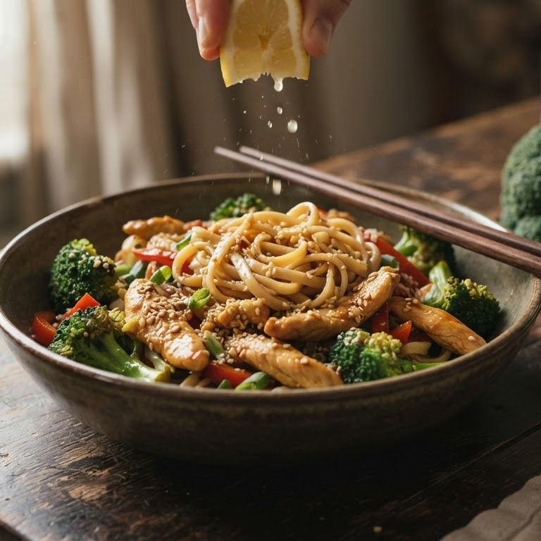 Roergebakken broccoli met kip