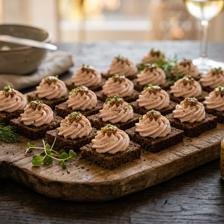 Roggebroodjes met katenspekmousse