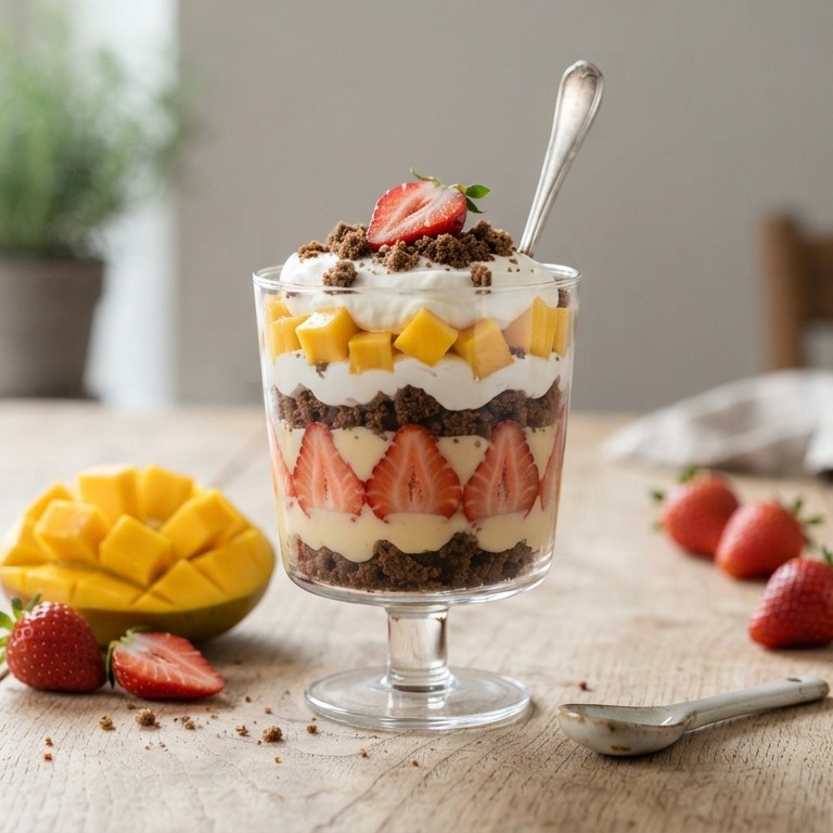 Roggebroodtrifle met mango