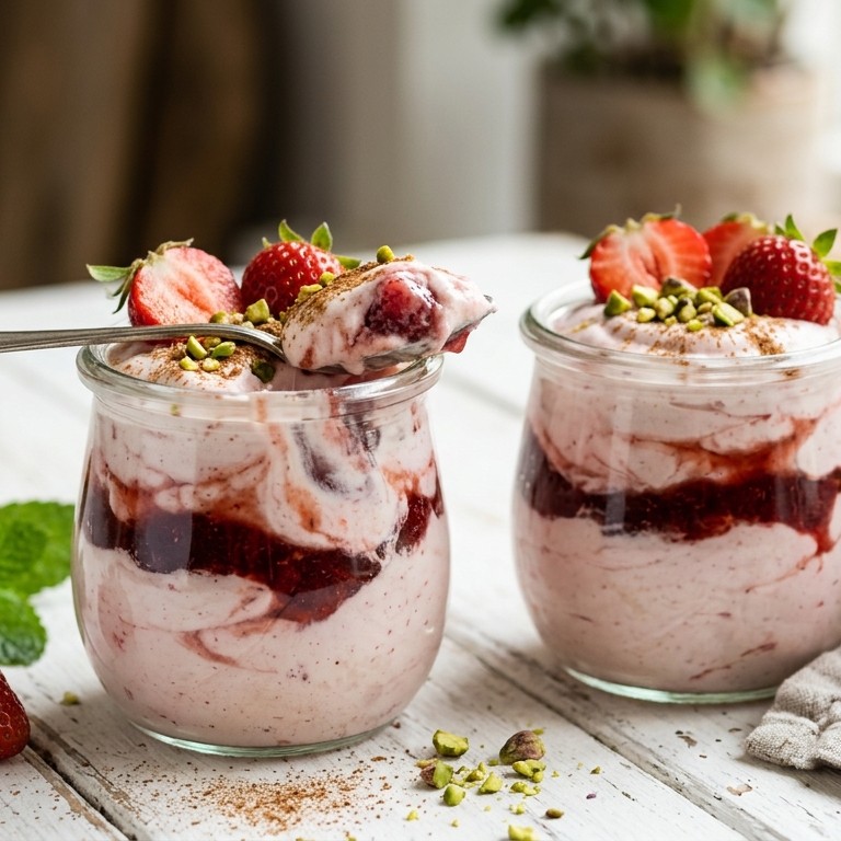 Romige aardbeienmascarpone
