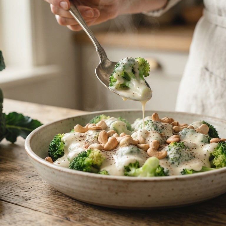 Romige broccoli met cashewnoten