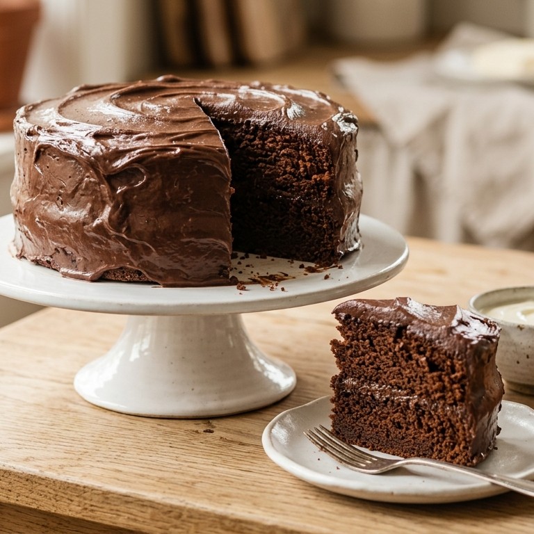 Romige chocoladetaart