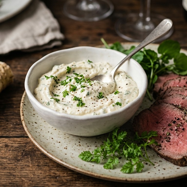 Romige mascarpone-mierikswortelsaus