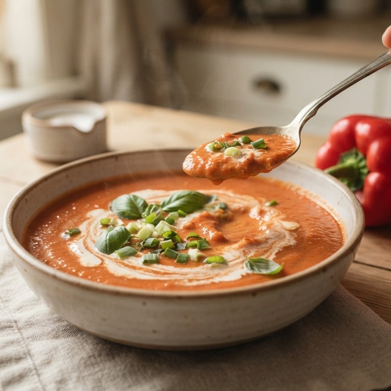 Romige-tomaten-paprikasoep
