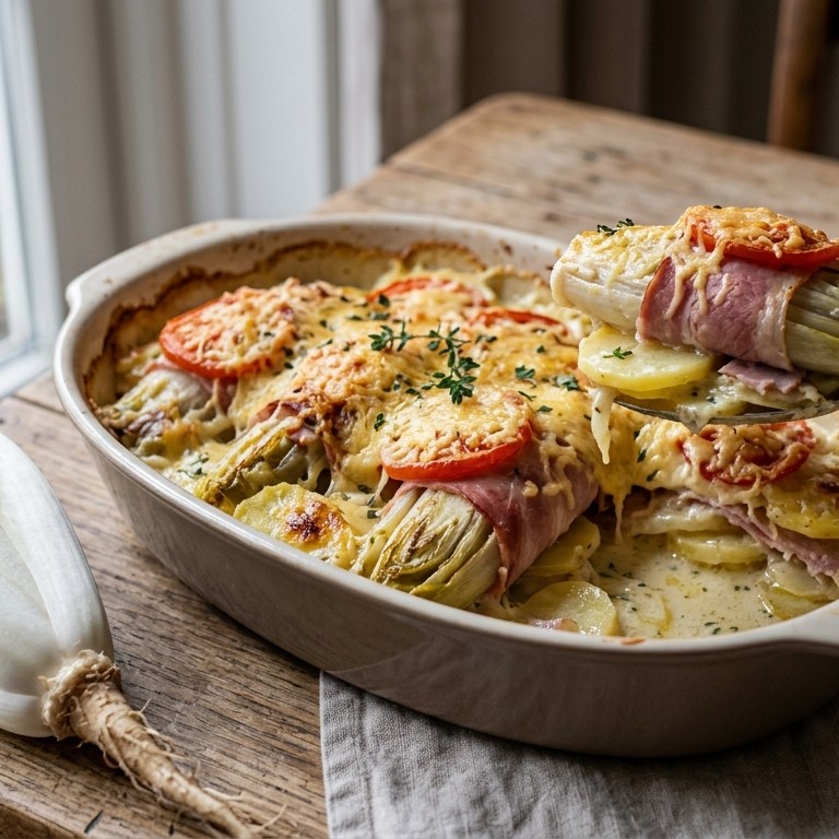 Romige witlofschotel uit de oven