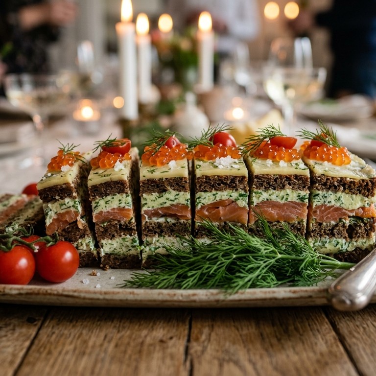 Roomkaasterrine met zalm voor buffet