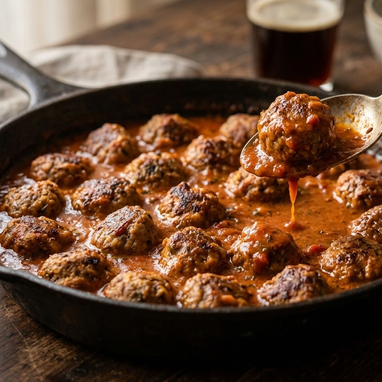 Rundergehaktballetjes met rode saus