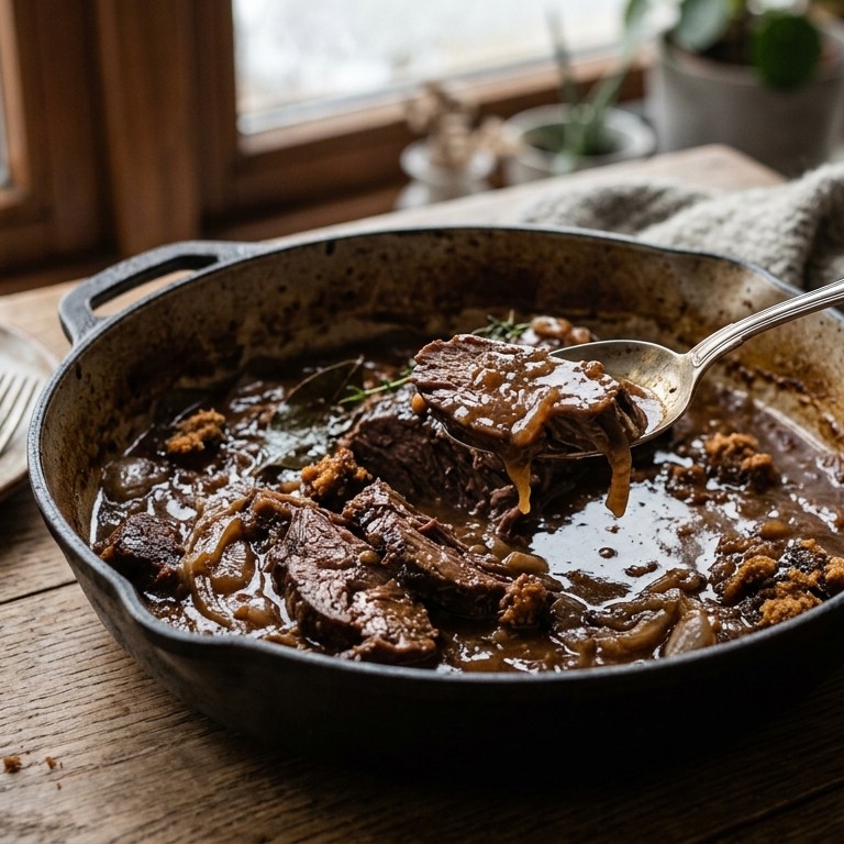 Runderlappen met stroop en ontbijtkoek