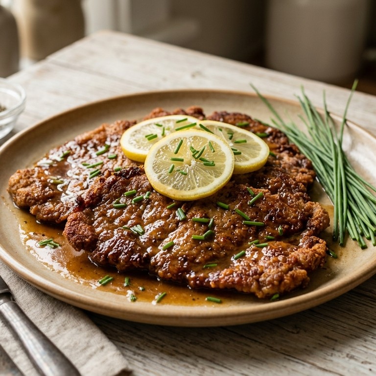 Runderschnitzel met citroensaus