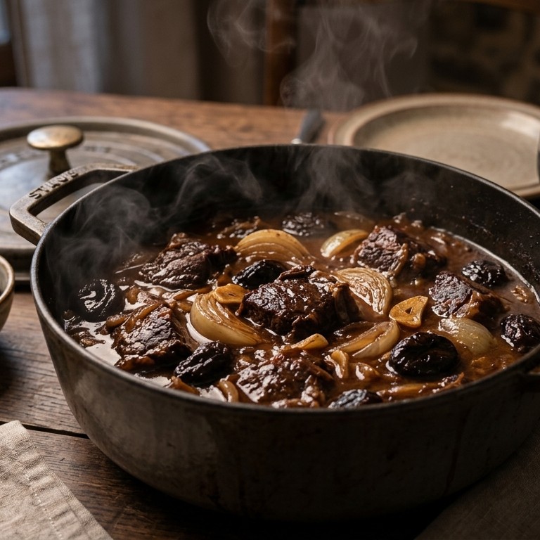 Runderstoofpot met pruimen