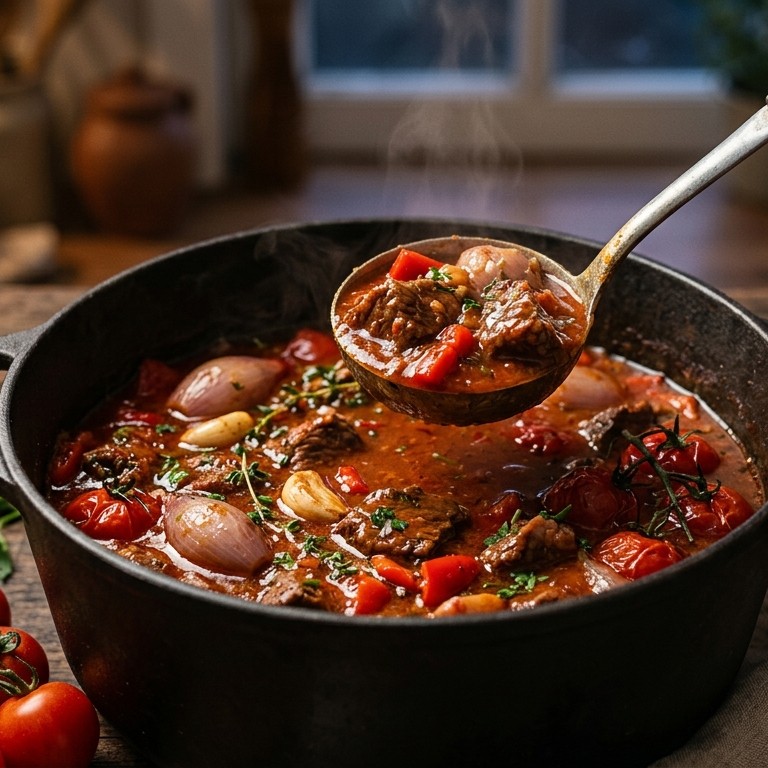 Runderstoofpotje met tomaten