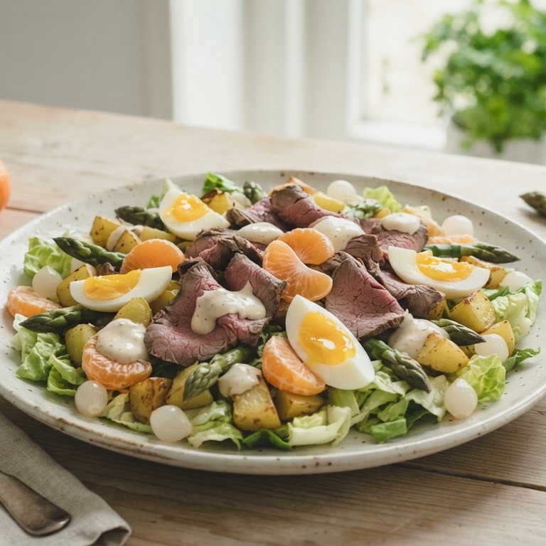 Rundvlees-mandarijn salade